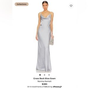Norma kamali cross back bias long dress